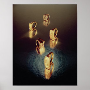 Five rings, from the Tomb of Tutankhamun Poster