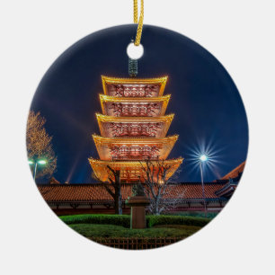 Five-Roof Pagoda at the Asakusa Temple, Tokyo Ceramic Ornament