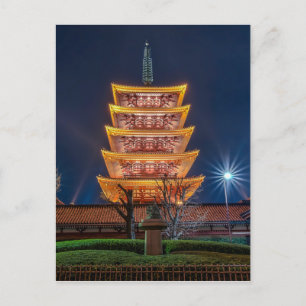 Five-Roof Pagoda at the Asakusa Temple, Tokyo Postcard