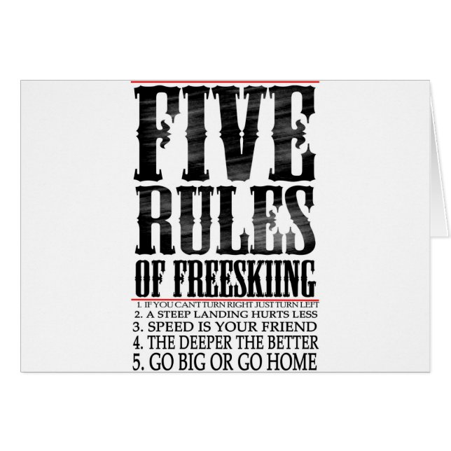 five rules of freeskiing (Front Horizontal)