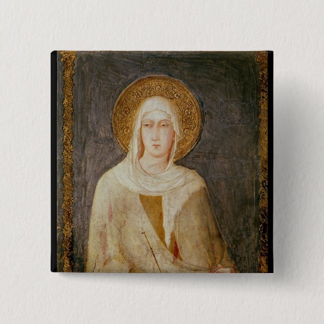 Five Saints, detail of St. Clare 15 Cm Square Badge (Front)