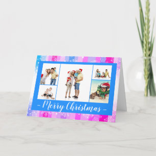 Five/Six Photos Colourful Snow - Folded Card