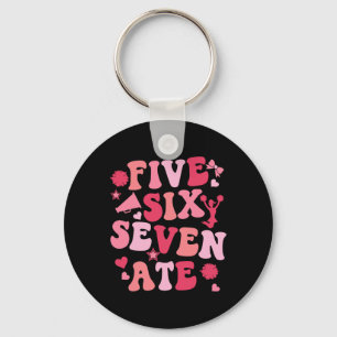 Five Six Seven Ate Cheer Cheerleader Woman Girls C Key Ring