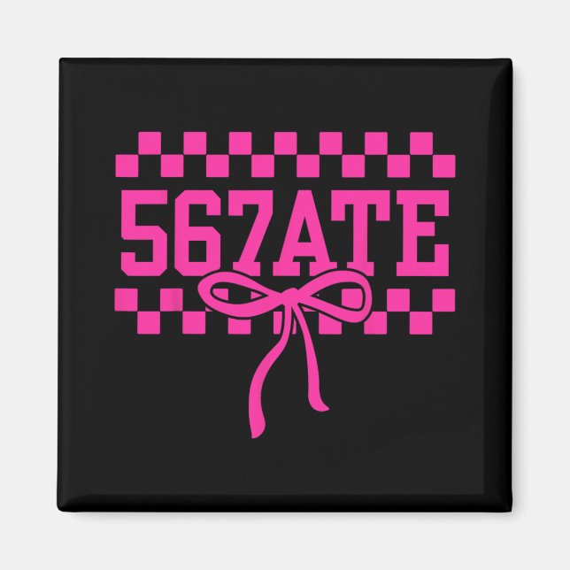 Five Six Seven Ate Cheer Dance Coquette Bow Cheerl Magnet (Front)