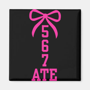 Five Six Seven Ate Cheer Dance Coquette Bow Pink C Magnet