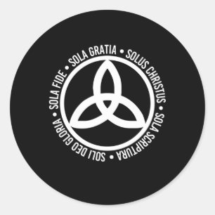 Five Solas Christian Trinity Triquetra Classic Round Sticker