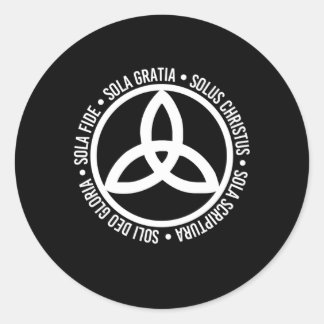Five Solas Christian Trinity Triquetra Classic Round Sticker