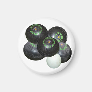 Five Stacked Lawn Bowls, Magnet