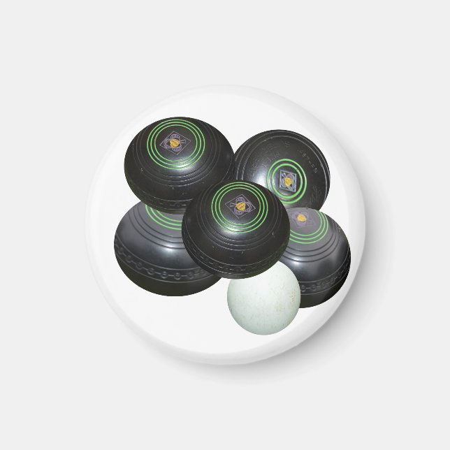 Five Stacked Lawn Bowls, Magnet (Front)