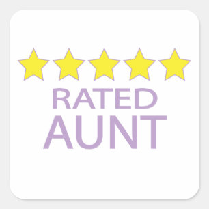 Five Star Aunt Square Sticker