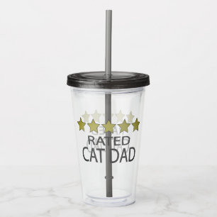 Five Star Cat Dad Acrylic Tumbler
