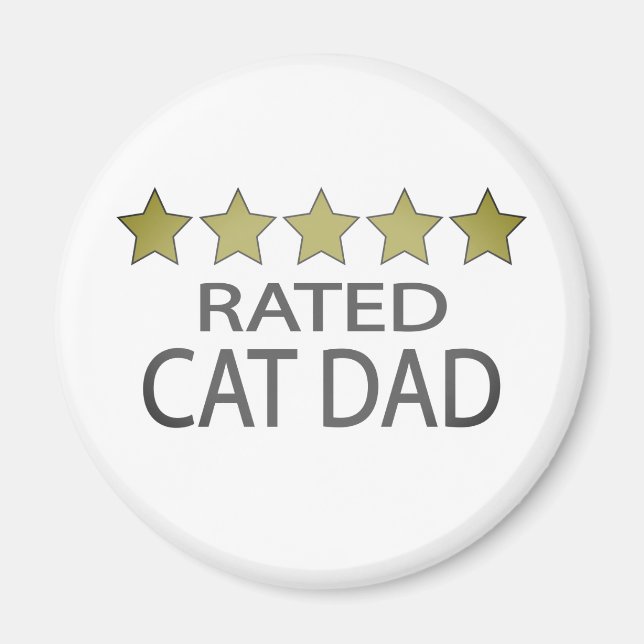Five Star Cat Dad Magnet (Front)