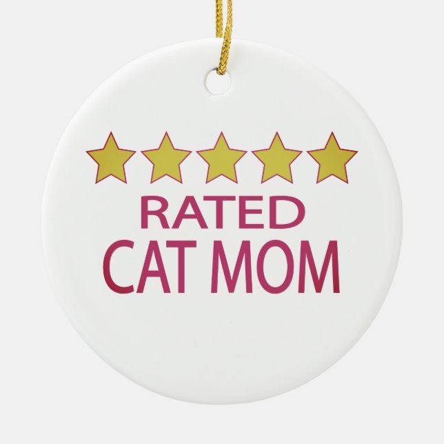 Five Star Cat Mum Ceramic Ornament (Front)