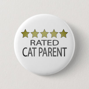Five Star Cat Parent 6 Cm Round Badge