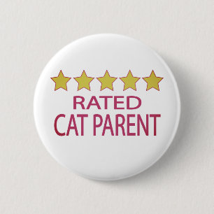 Five Star Cat Parent 6 Cm Round Badge