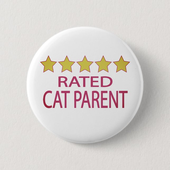 Five Star Cat Parent 6 Cm Round Badge (Front)