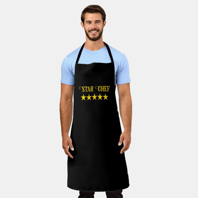 Five Star Chef All-Over Personalised Apron (Worn)