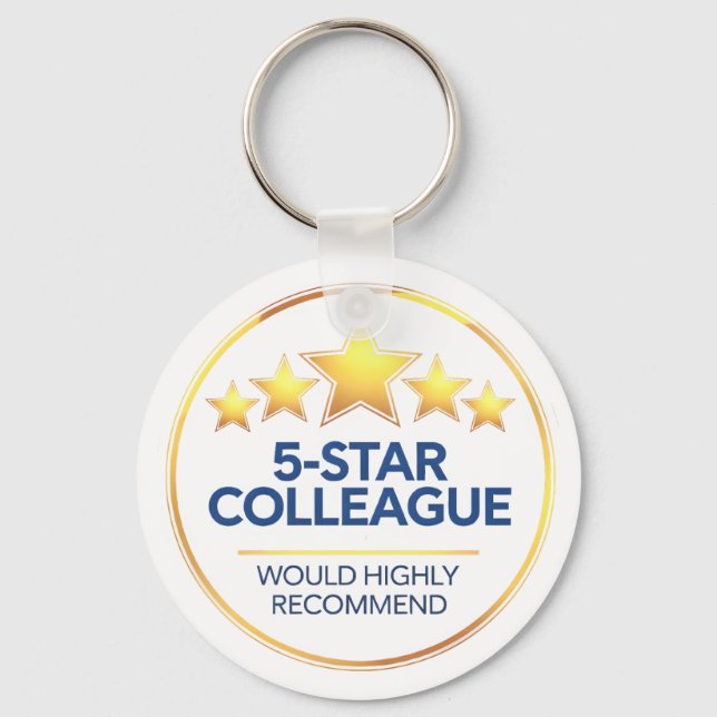 Five Star Colleague, Workmate Gift, Review Key Ring (Front)