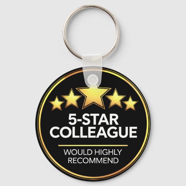 Five Star Colleague, Workmate Gift, Review Key Ring (Front)