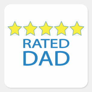 Five Star Dad Square Sticker