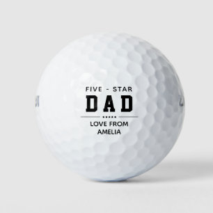 FIVE STAR DAD With Customised Names Golf Balls