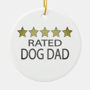 Five Star Dog Dad Ceramic Ornament