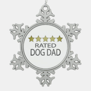 Five Star Dog Dad Snowflake Pewter Christmas Ornam Ornament