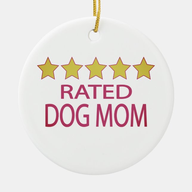 Five Star Dog Mum Ceramic Ornament (Front)