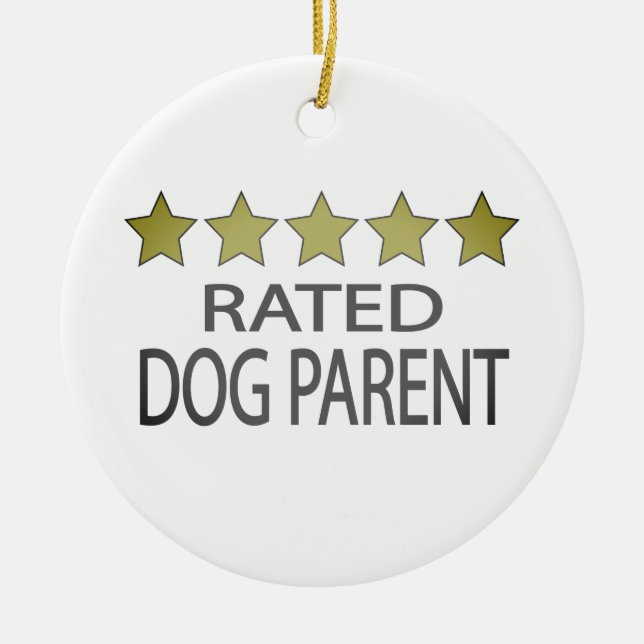 Five Star Dog Parent Ceramic Ornament (Front)