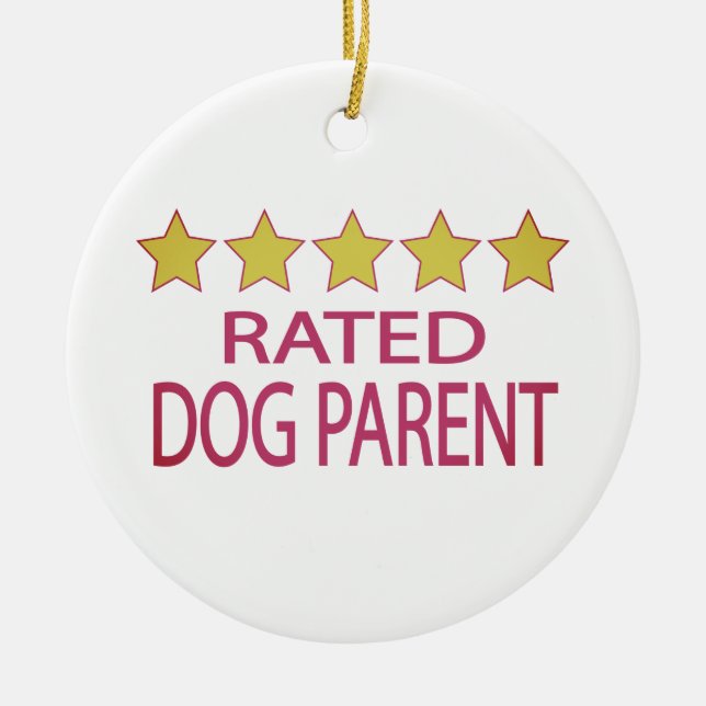 Five Star Dog Parent Ceramic Ornament (Front)