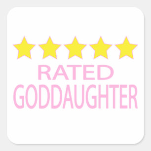 Five Star Goddaughter Square Sticker