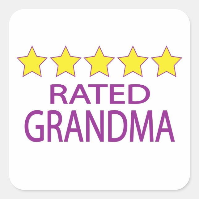 Five Star Grandma Square Sticker (Front)