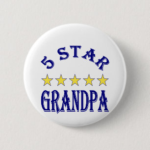 Five Star Grandpa 6 Cm Round Badge