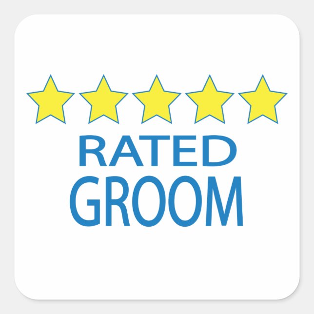 Five Star Groom Square Sticker (Front)