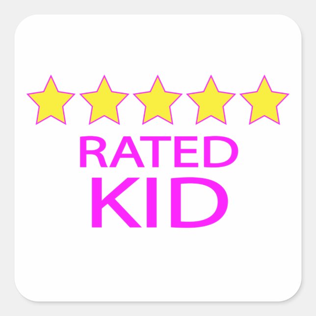 Five Star Kid Square Sticker (Front)