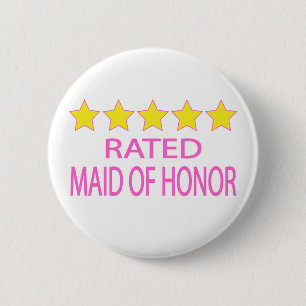 Five Star Maid of Honour 6 Cm Round Badge
