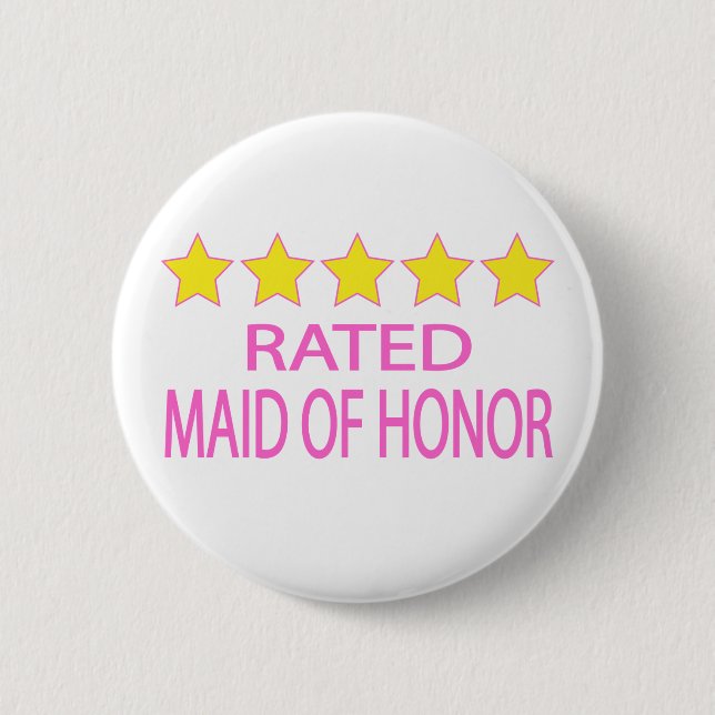 Five Star Maid of Honour 6 Cm Round Badge (Front)