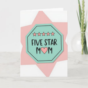 Five Star Mom Teal Graphic Card
