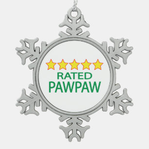 Five Star Pawpaw Snowflake Pewter Christmas Ornament