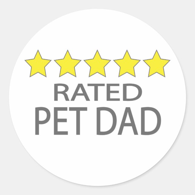 Five Star Pet Dad Classic Round Sticker (Front)
