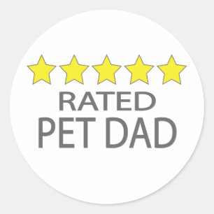 Five Star Pet Dad Classic Round Sticker