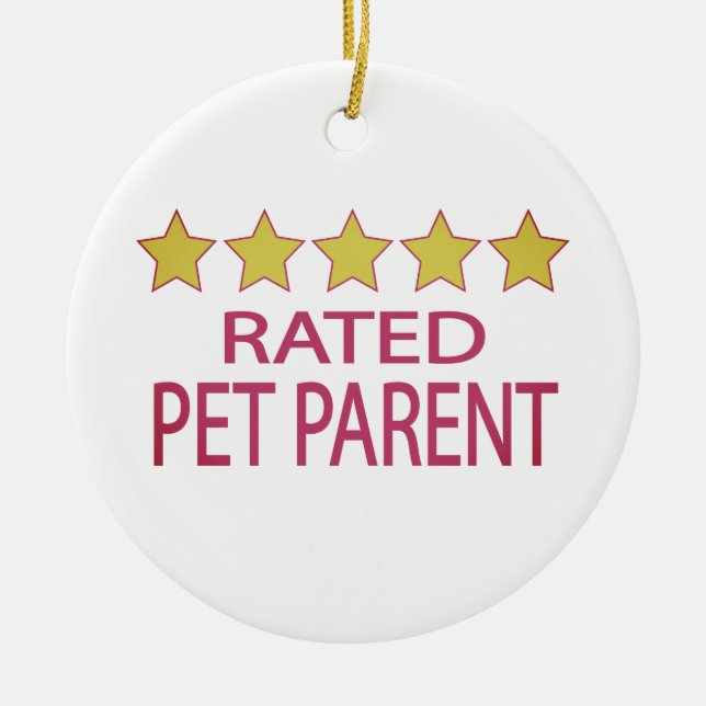 Five Star Pet Parent Ceramic Ornament (Front)
