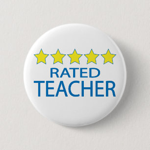 Five Star Teacher 6 Cm Round Badge