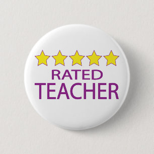 Five Star Teacher 6 Cm Round Badge