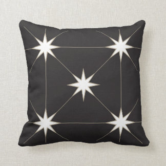 Five Star White on Black background. Cushion
