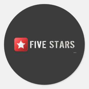 Five Stars Classic Round Sticker