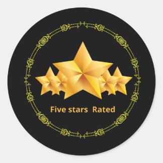 five stars rated Bracelet style Classic Round Sticker