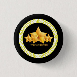 Five stars services cool 3 cm round badge