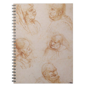 Five Studies of Grotesque Faces (red chalk on pape Notebook