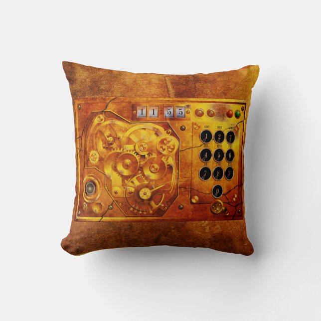 Five to of 12 Steampunk clock Grunge Cushion (Front)